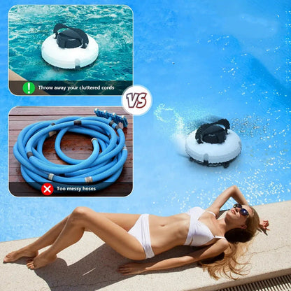 🤖50 % RABATT !! 🌊 Poolroboter mit starker Saugleistung – kabellos, intelligente Navigation, 1-Tasten-Start & leicht entleerbarer Filterkorb. 🔋🧹