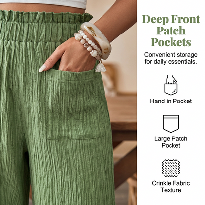 👖 50% RABATT! 🌸 Damen Casual Einfarbige Weite Hose – Leicht, luftig & perfekt für Alltag, Homeoffice oder heiße Sommertage – bequem und vielseitig kombinierbar ☀️