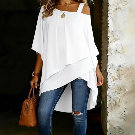 ✨ 55% RABATT 🔥 Damenbluse mit asymmetrischem Schnitt – locker, modern & stilvoll für jeden Tag 💫