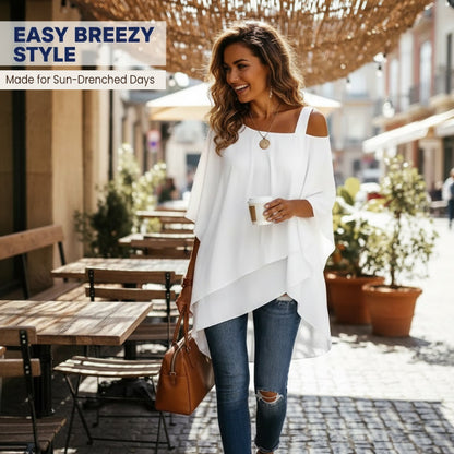 ✨ 55% RABATT 🔥 Damenbluse mit asymmetrischem Schnitt – locker, modern & stilvoll für jeden Tag 💫