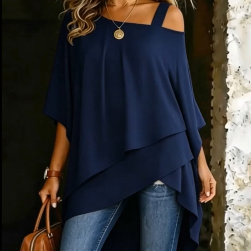 ✨ 55% RABATT 🔥 Damenbluse mit asymmetrischem Schnitt – locker, modern & stilvoll für jeden Tag 💫