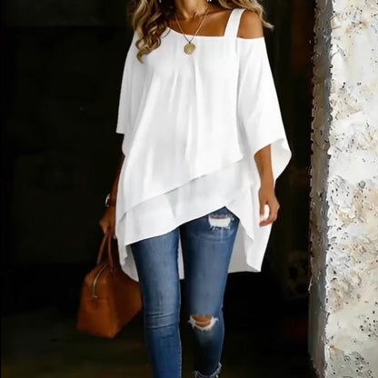 ✨ 55% RABATT 🔥 Damenbluse mit asymmetrischem Schnitt – locker, modern & stilvoll für jeden Tag 💫