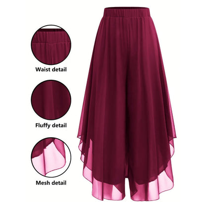 👖 50% RABATT! ✨ Damen Chiffon-Hose mit weitem Bein – Asymmetrisch & elegant – Leicht, fließend & vielseitig – ideal für Alltag, Reisen oder besondere Anlässe 🌿