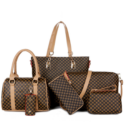🔥LETZTER TAG – 50 % RABATT👜 6-teiliges Taschenset | ✨ Hochwertiges PU-Leder · Klassisch, strapazierfähig und pflegeleicht🎒