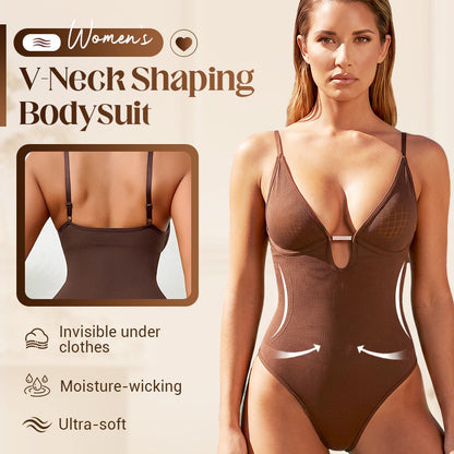 👙 NUR FÜR KURZE ZEIT: 50 % RABATT! ✨ Figurformender Body mit V-Ausschnitt für Damen – geschmeidig, stützend, vielseitig 💫
