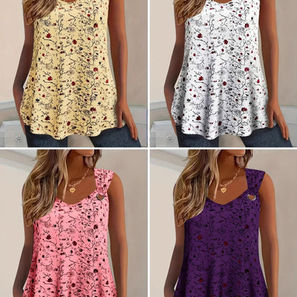 Sommer-Tanktop für Damen mit Blumenmuster