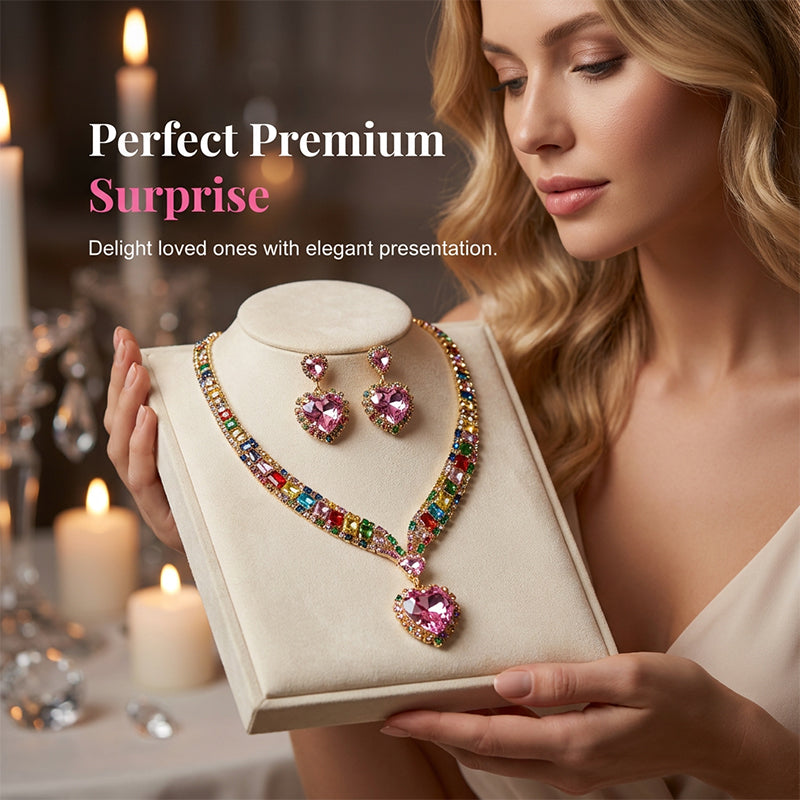 💖 54% RABATT! ⏰ Funkelndes Herz-Halsketten & Ohrringe Set – Kristallbesetzt, zeitlos elegant & perfekt als Geschenk für besondere Momente – strahlt an jedem Tag und bei festlichen Anlässen ✨