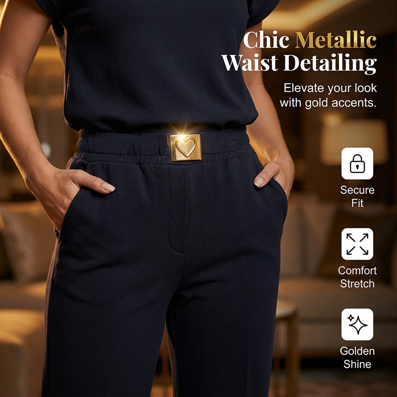 🔥👚50% Rabatt! Damen Chic Zweiteiler-Set: Bequemes Polo-Top & Wide-Leg-Hose | Elegant für Jeden Tag & Jede Gelegenheit 🌸💨