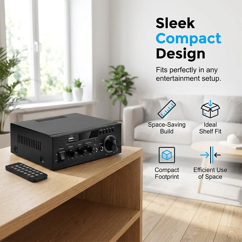 🎶 Digitaler Karaoke-Verstärker – Bluetooth, USB & AUX, perfekt für Mikrofon, Gitarre & Lautsprecher, kompakt & leicht zu transportieren 🎸