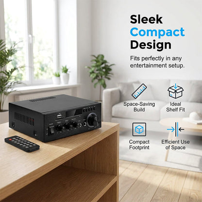 🎶 Digitaler Karaoke-Verstärker – Bluetooth, USB & AUX, perfekt für Mikrofon, Gitarre & Lautsprecher, kompakt & leicht zu transportieren 🎸