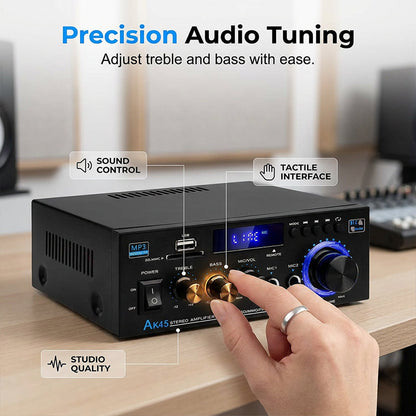 🎶 Digitaler Karaoke-Verstärker – Bluetooth, USB & AUX, perfekt für Mikrofon, Gitarre & Lautsprecher, kompakt & leicht zu transportieren 🎸
