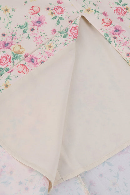 🎁Heißer Verkauf 50% RABATT⏳Kleid mit eckigem Ausschnitt, Puffärmeln und Blumendruck