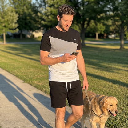 👕 50% RABATT JETZT! 🎨 Herren Colorblock T-Shirt & Shorts Set – Weicher Stoff & atmungsaktiv – Perfekt für Sommer, Sport oder Entspannung – Stilvoll und bequem 🩳✨