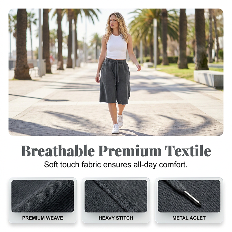 🔥👖 50 % Rabatt! Jeansshorts mit weitem Bein – Bund mit Kordelzug, lockere Passform, leichtes Material – ideal für Strand, Stadt & Alltag. 💨🌸