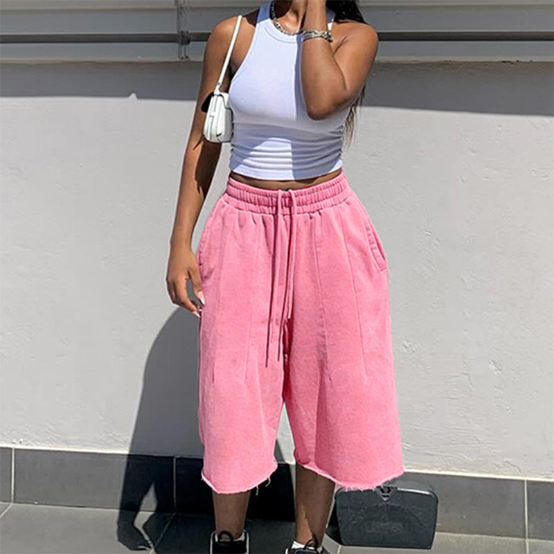 🔥👖 50 % Rabatt! Jeansshorts mit weitem Bein – Bund mit Kordelzug, lockere Passform, leichtes Material – ideal für Strand, Stadt & Alltag. 💨🌸