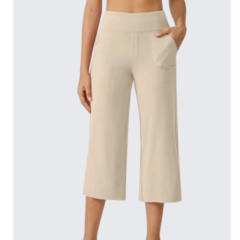👖 50% RABATT! 🌸 Damen lässige weite Bein Caprihose – Leicht, luftig & vielseitig – Perfekt für warme Tage, Strand oder Freizeit – bequemer Begleiter mit Stil ☀️✨