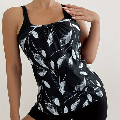 👙 50% RABATT! 🌊 Zweiteiliges Damen-Tankini-Set mit Print – Figurumschmeichelnd & schnell trocknend – Perfekt für Strand, Pool oder heiße Sommertage – bequemer Badespaß mit Stil ☀️✨