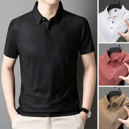 Herren texturiertes Kurzarmhemd