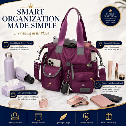 🌟 50% OFF! Large Waterproof Tote Bag – Spacious main compartment, multiple pockets & 3 carrying ways. Lightweight Oxford fabric – perfect for work, shopping & travel! 💪✨