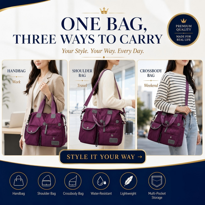 🌟 50% OFF! Large Waterproof Tote Bag – Spacious main compartment, multiple pockets & 3 carrying ways. Lightweight Oxford fabric – perfect for work, shopping & travel! 💪✨