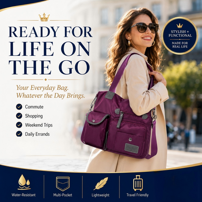 🌟 50% OFF! Large Waterproof Tote Bag – Spacious main compartment, multiple pockets & 3 carrying ways. Lightweight Oxford fabric – perfect for work, shopping & travel! 💪✨