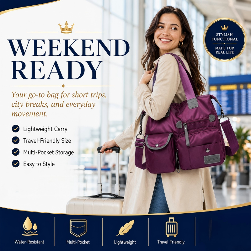 🌟 50% OFF! Large Waterproof Tote Bag – Spacious main compartment, multiple pockets & 3 carrying ways. Lightweight Oxford fabric – perfect for work, shopping & travel! 💪✨