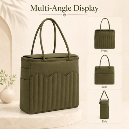🧶 Canvas Strick- & Häkeltasche – großes Fassungsvermögen, tragbar, für Nadeln, Wolle & Zubehör