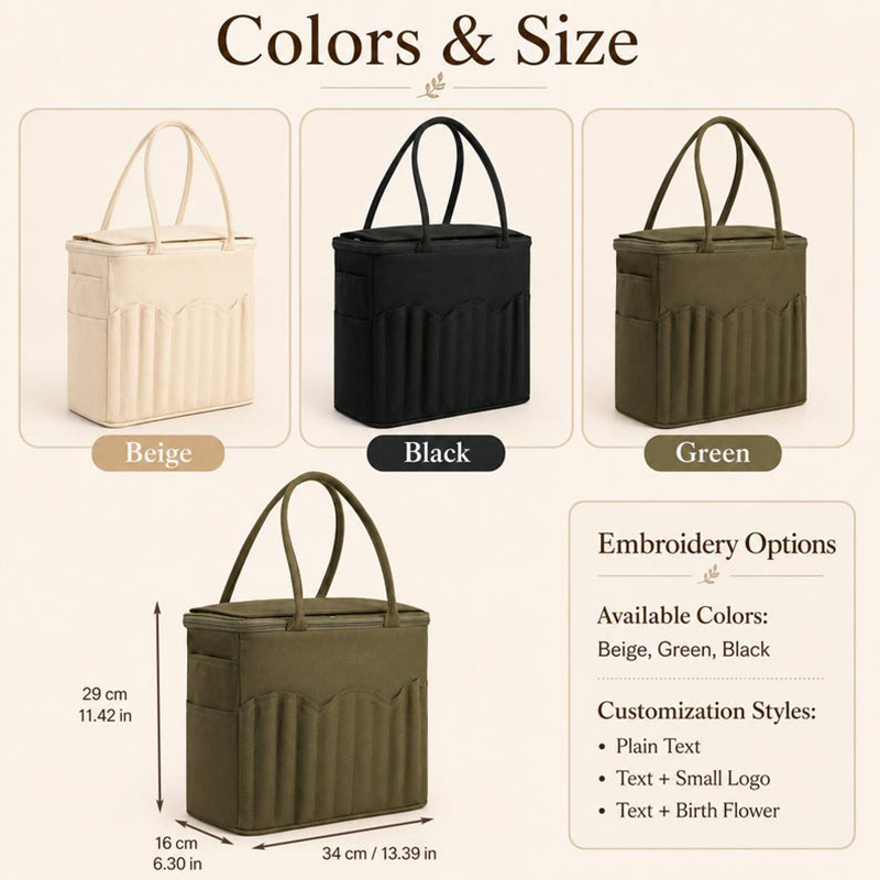 🧶 Canvas Strick- & Häkeltasche – großes Fassungsvermögen, tragbar, für Nadeln, Wolle & Zubehör