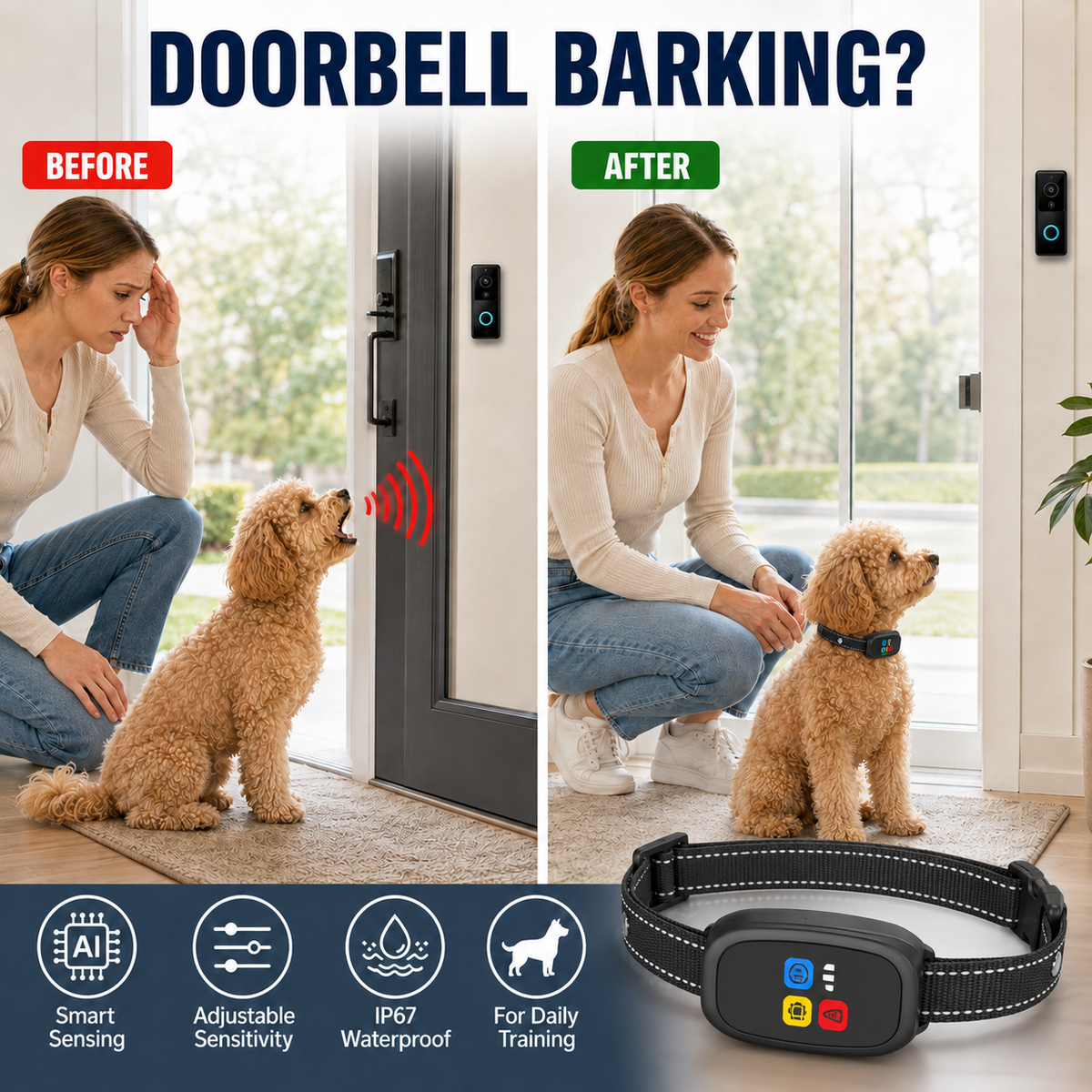 🛡️🐾 50 % RABATT! Antibellhalsband – Intelligenter Anti-Fehlalarm filtert andere Belllaute heraus. Wasserdicht (IP67) und per USB aufladbar – sorgenfreies Training überall! 💦✅