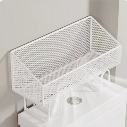 ⭐ Bestseller! Platzsparendes Regal für über der Toilette – ohne Bohren, rostfrei, belüftetes Gitterdesign.🚽✨