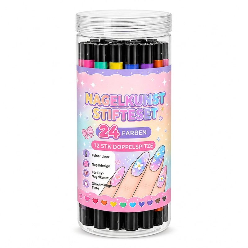 📢📢 50% RABATT !!⏰️ 24 Farben Doppelendige Nailart-Stifte Set
