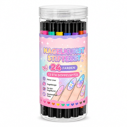 📢📢 50% RABATT !!⏰️ 24 Farben Doppelendige Nailart-Stifte Set