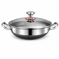 💥 Thickened Stainless Steel Nonstick Stir Fry Pan with Lid – Flat Bottom Cooking Wok with Dual Handles, Tri-Ply Thermal Core, Laser-Etched Scratch-Resistant Surface & Even Heat Distribution 🍳